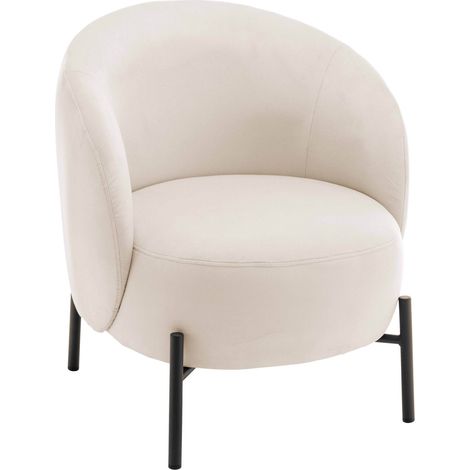 Fauteuil relax en métal et tissu écru (1/5)