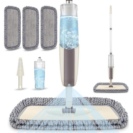 Sprühwischer Bodenwischer Spray Mop 360 Grad Wischmopp 3 Wischpads 410 ml Tank (1/5)