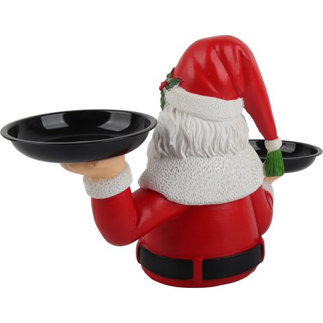 Kit de décoration Noël Père Noël Bonhomme de neige support à snacks en résine, avec plateau en inox modèle B, 1 pièce (1/5)