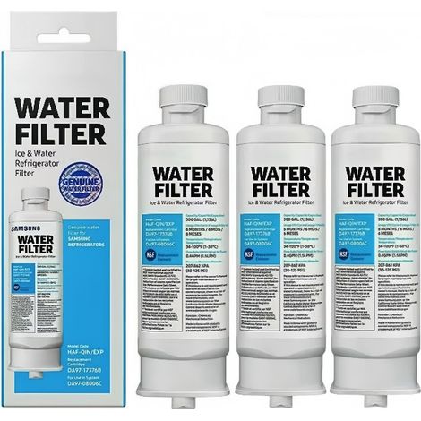 [French Days]Lot de 3 Filtres à eau de Réfrigérateur de Rechange DA97-17376B DA97-08006C HAF-QIN HAF-QIN/EXP pour réfrigérateurs Samsung Multi-Portes