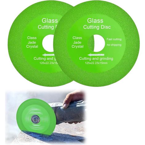 2 Pieces Glass Cutting Disc Grinder Cutting Disc Glass 4.921 x 0.591 x 22.5 mm Diamond Disc Diamond Tile for Angle Grinder, Cutting Bottles Tiles Porcelain (1/5)