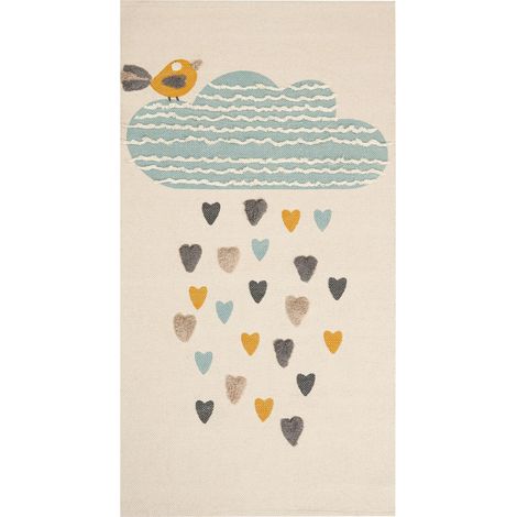 Kinderteppich BLANG Beige 80 x 150 cm Baumwolle