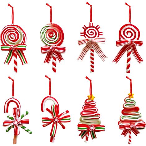 GARRYFIZH Ensemble de 8 décorations de Noël en pâte polymère
