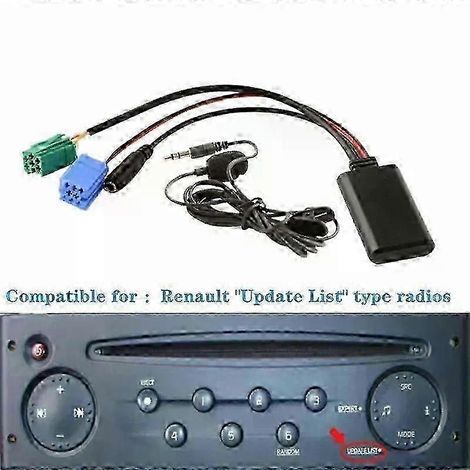 Renault 2005-2011 AUX Bluetooth Adapter with Microphone for Car Radio CD Changer Upgrade