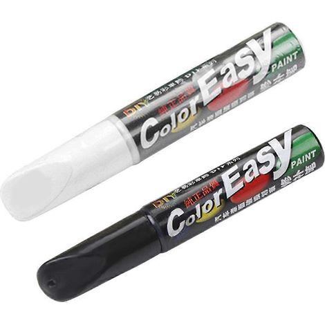 2 stylos de réparation de rayures pour voiture Fix It Pro Entretien Peinture Soin Style Voiture Effaceur de rayures Stylo de peinture automobile (Noir et Blanc) (1/5)