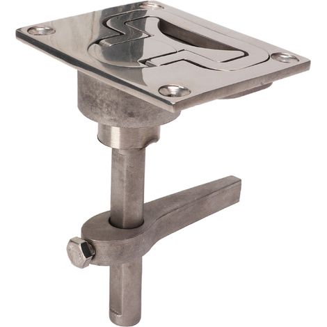 Loquet de trappe de bateau à came encastré, à boucle de plancher, en acier inoxydable 316, 67 x 79 mm, avec poignée de levage et verrouillage pour yacht ou bateau. (1/5)