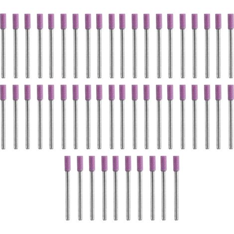 Ensemble de meules, 50 pièces/ensemble d'outils de tige d'affûtage de meule avec tête de pierre abrasive de 4 mm, mèches de meulage en métal, foret de ponçage pour roue à (1/5)