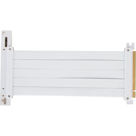 Câble riser PCIe 4.0 x16 haute vitesse, flexible, pour carte graphique RTX 4090, coudé à 90°, blanc, 20 cm / 7,9 pouces (1/5)