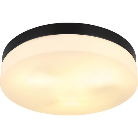 Globo - plafoniera - Vranos - nero - alluminio - Ø 30cm - E27 - (1/5)
