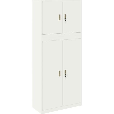 Aufbewahrungsschrank 2 stk. Weiß 90 x 40 x 210 cm Stahl vidaXL (1/5)