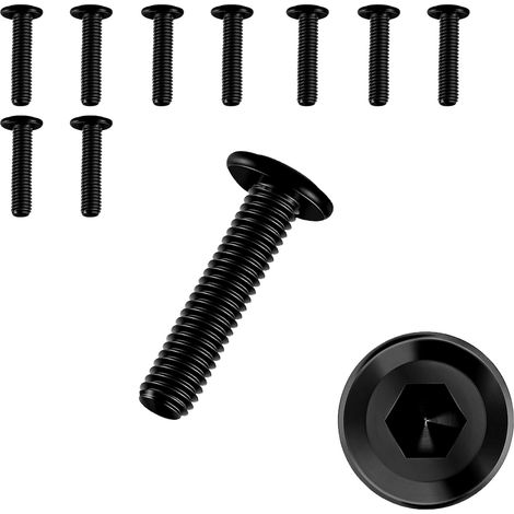 10 Pièces Vis M4 X 20,Vis m4,Boulon m4,Boulons,Acier Inoxydable A2 V2A,Six Pans Creux,Entièrement Fileté,Noir(M4 X 20) (1/5)