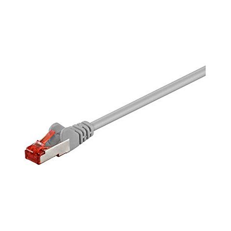 CAT 6 cavo patch S/FTP (PiMF), grigio, 0,25 m, conduttore di alluminio placcato di rame (CCA). Lunghezza del Cavo 0.25 m (1/2)