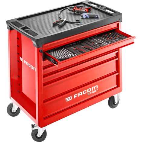 Servante d'atelier START M4 + composition outillage 450 pièces en modules mousses (1/2)