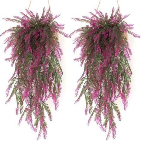 2 Pièces , Mauve , Fougère Artificielle Plante Fausse Plantes Deco Plante Artificielle Exterieur pour Célébration, Mariage, Cuisine, Jardin, Bureau Décoration (1/4)