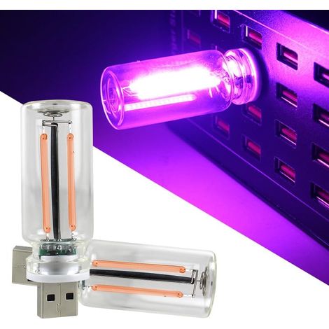 Lot de 2 lampes USB pour voiture, lampe rétro tactile à intensité variable, lumière d'ambiance LED pour l'intérieur, mini lampe LED portable en bouteille de verre, pour véhicules, chambre, couloir, ca (1/5)