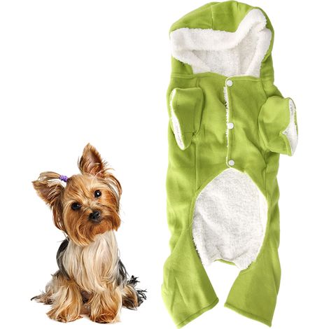 Veste Polaire Pour Chien - Capuche Douce Et Épaisse - Hiver Automne - Taille 10 Vert (1/5)