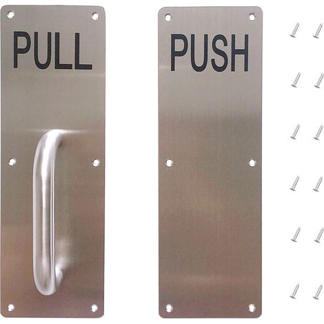 Poignée de porte commerciale en acier inoxydable avec vis 30 x 8,1 cm (1/4)