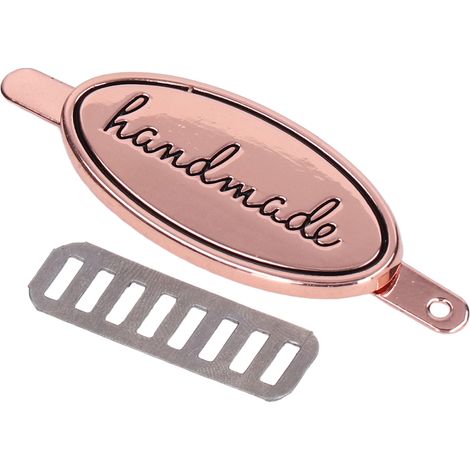 Étiquettes personnalisées en or rose pour sacs et accessoires, durables et écologiques, parfaites pour projets DIY (1/5)