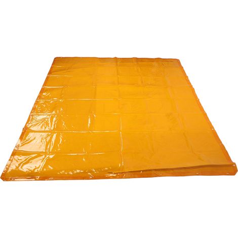 Rideau de soudage sans cadre avec œillets en PE ignifuge pour atelier jaune doré (1/5)