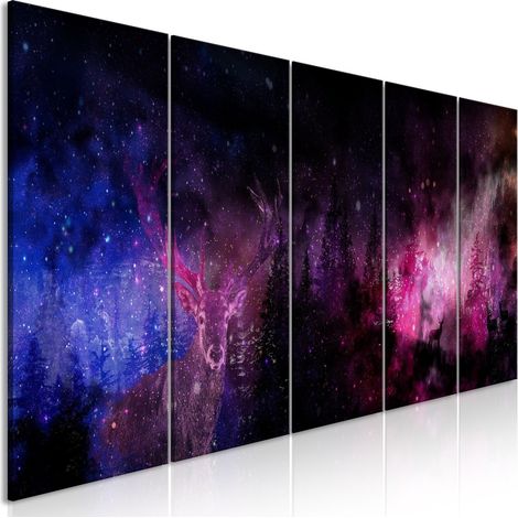 Tableau Deer Galaxy 5 Parties Étroit - 200 x 80 cm (1/4)