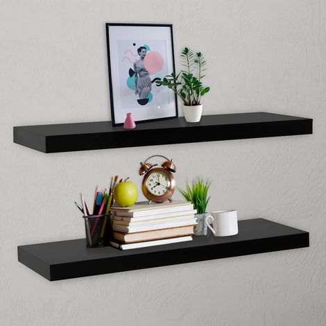 vidaXL Estantes flotantes de pared 2 unidades negro 120x20x3,8 cm (1/5)