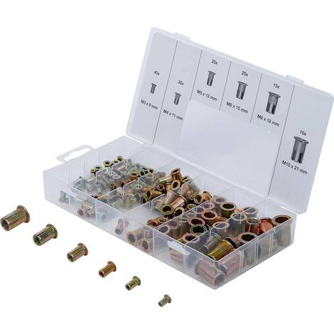 Assortiment d Écrous Rivets Acier Galvanisé - 150 pcs - Résistants et Durables, Pro - D-Work (1/5)