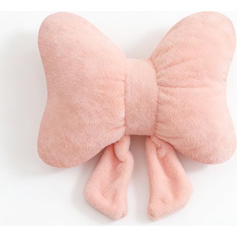 Coussin décoratif 3D avec nœud, doux et douillet, coussin en peluche moderne, élément de décoration créatif pour salon, chambre à coucher, bureau, Saint-Valentin, 30 cm (rose) (1/5)