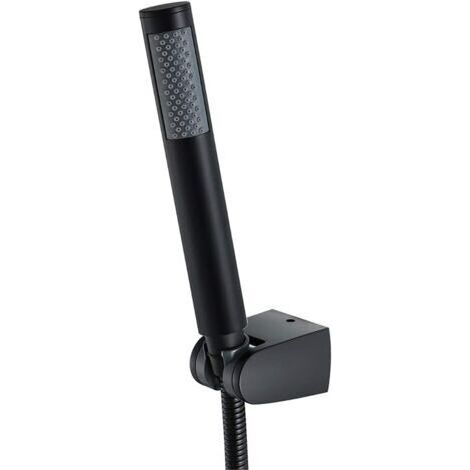 Douchette, pommeau de douche avec flexible de douche en acier inoxydable de 150 cm et support, G1/2"