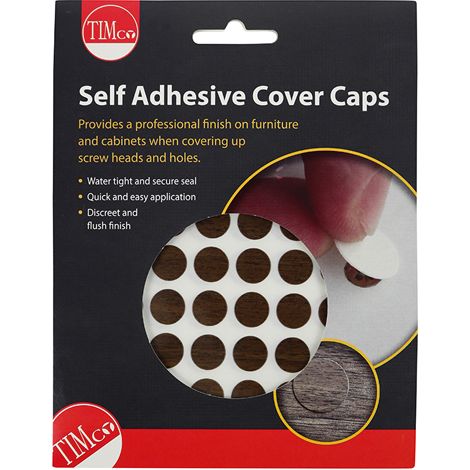 TIMCO Self-Adhesive Screw Cover Caps Mahogany - 13mm (1/2)