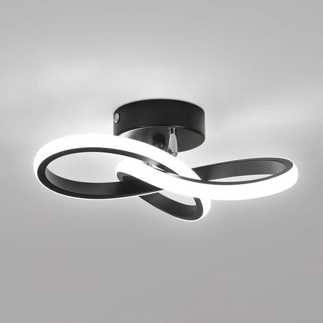 Modern LED Ceiling Light 24 W Clover Shape Black Ceiling Lamp for Hallway Kitchen Bathroom Bedroom Living Room Cool White Diameter 25 cm (1/5)