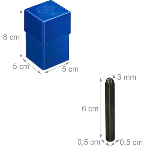 Set di lettere da incidere 3 mm per la personalizzazione di oggetti creativi, finitura robusta in acciaio al carbonio nero 130015351