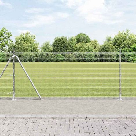 Zaunpfosten Silber 50 x 0,8 m (25 x 25 mm Maschen) Stahl