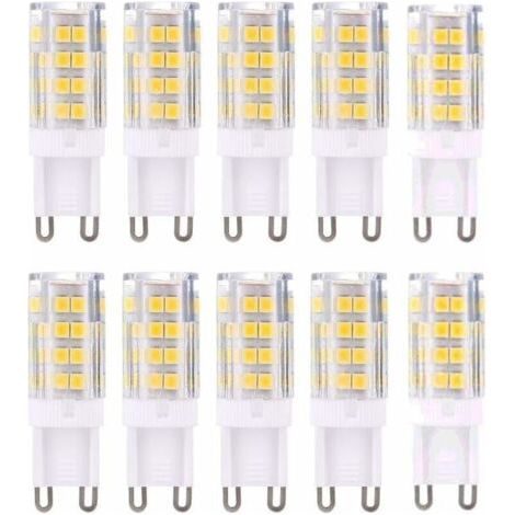 G9 LED-Lampen, warmweiß (3000 K), 5 W, entspricht 40 W Halogenlampen, 420 Lumen, nicht dimmbar, 10er-Packung (1/4)
