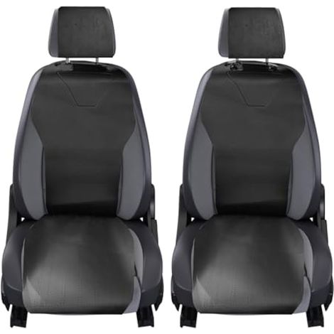 Lot de 2 Housses de siège de Voiture en Cuir universelles pour sièges Avant, Universelles Housses De Siège De Voiture Imperméable pour La Plupart des Camionnettes SUV Berlines (Noir) (1/5)