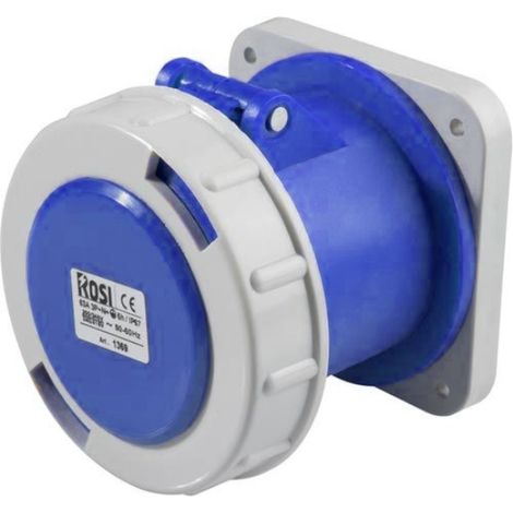Presa industriale da incasso, 230V, 2P+T, 63A, IP67, 100x100mm - Rosi 1001363 (1/2)