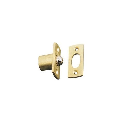 Itar – Loqueteau pour meuble en laiton à encastrer – Hauteur 50 mm – Largeur 22 mm – Bille Ø 15 mm – Gâche pour feuillure incluse