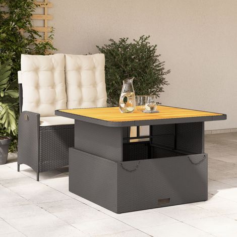 vidaXL 2 Piece Garden Dining Set with Cushions Black Poly Rattan (1/5)