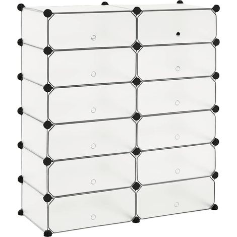 Maison Exclusive - Scarpiera Modulare a 12 Scomparti Bianca (1/5)