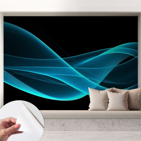 Carta da parati autoadesiva - fotomurale - decorazione parete - stile elegante - decorazione casa - Onde d'effetto 208x146 cm (1/5)