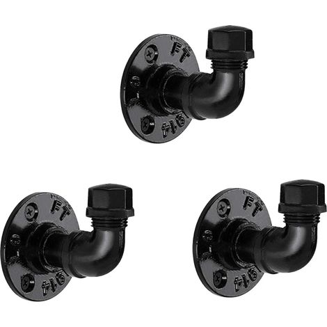 Filiyano-Crochets industriels pour tuyaux (lot de 3), crochets pour serviettes, porte-manteaux/chapeaux mural de style rustique (1/5)