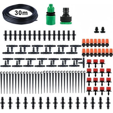 Kit d'arrosage de système d'irrigation de jardin de buse d'arrosage automatique de Micro-goutte, système d'irrigation goutte à goutte automatique, 30 mètres (1/4)