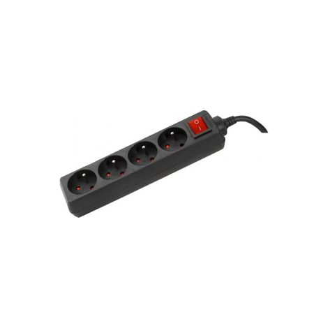 Multiprise 4 prises noire + Interrupteur - 4 m