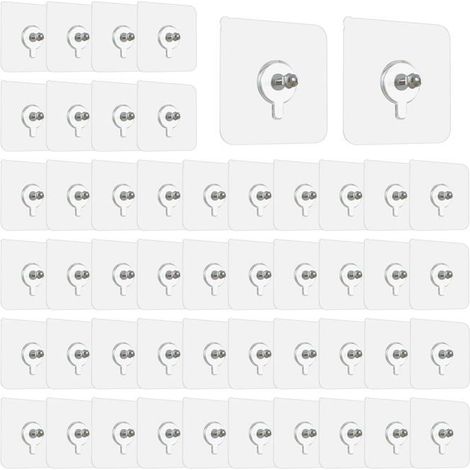 50 fixations murales transparentes Supports pour tableaux sans perçage pour photos, œuvres d'art et miroirs (1/5)