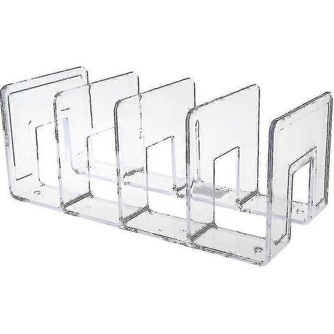 Serre-livres décoratif multicouche en acrylique transparent pour étagère, maison, bureau (1/4)