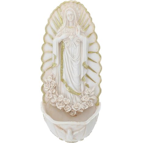Bassin bénitier en céramique pour la décoration intérieure, blanc, 20,00 x 8,50 x 3,50 cm, décoration suspendue, 1 pièce. (1/5)
