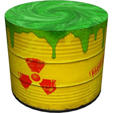 Dekorativer Pouf von Bertoni, Muster „Radioactive“ – runder Pouf für Wohnzimmer und Flur, 40 cm Durchmesser, elegant, mit Reißverschluss, waschbar (1/5)