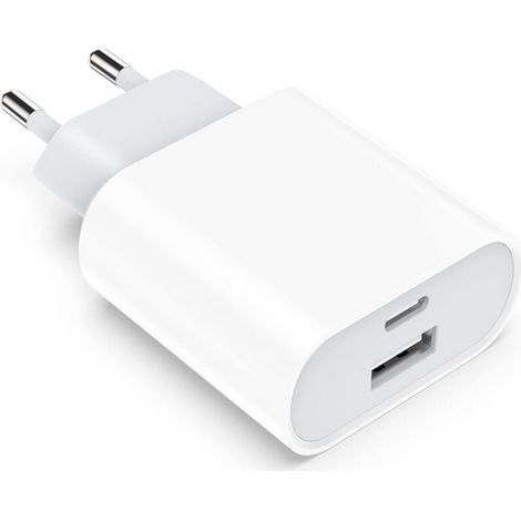 Chargeur Prise USB C Compatible with iPhone 16/16 Pro/16 Pro Max/16 Plus/15/14/13/12/11 /SE/X/XR/XS/Mini, 20W USBC Rapide Adaptateur Type C Secteur Mural Alimentation (1/4)
