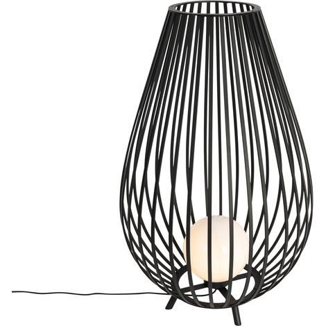 QAZQA Lampada da terra angela - Design - Acciaio,Plastico - Nero - Tondo Max. 1 x Watt
