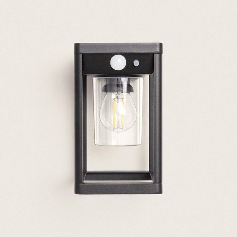 Aplique de Pared Exterior Solar LED 2W Aluminio con Sensor de Movimiento Devah Negro