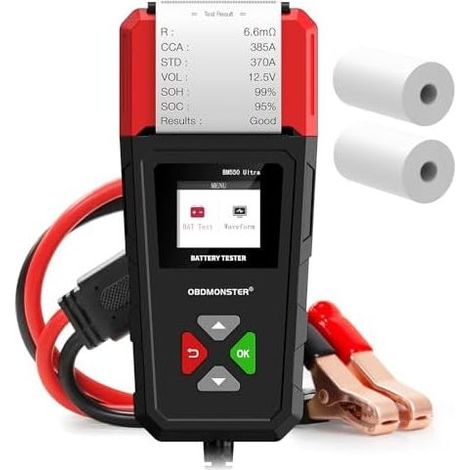 BM550U Testeur Batterie Voiture avec Imprimante Intégrée,Testeur De 6v 12v 24v,100-2000 CCA 2-200AH D’Alternateur Automobile,Pour Camion Suv Moto Bateau - (1/5)